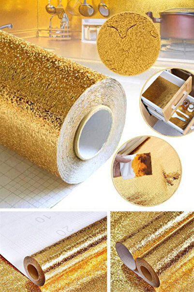 Riddex Yapışkanlı Gold Mutfak Tezgah Folyosu, Su Geçirmez, Şık Kaplama, 1m x ...