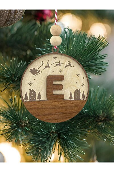 HippoDeco İskandinav Tarzı E Harfi Yılbaşı Ağaç Süsü, Kişiye Özel Minimalist ...