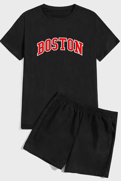 trendypassion Set de pantaloni scurți confortabili cu imprimeu BOSTON