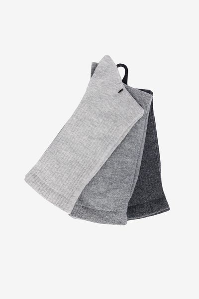 AC&Co / Altınyıldız Classics Men's Anthracite-Grey Patterned 3-Piece Socket Socks