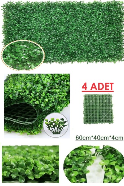 optana 4 Ad.Dekoratif Yapay Bitki Duvar Kaplama Panel Şimşir Tabaka Botanik Dikey Bahçe Peyzaj Çiçek Duvar