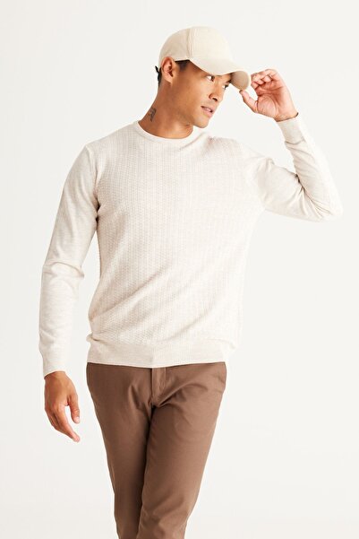 AC&Co / Altınyıldız Classics Pulover pentru bărbați A.taș Anti-pelușare, fără găuri, cu ajustare standard în față, tricotaje jacquard