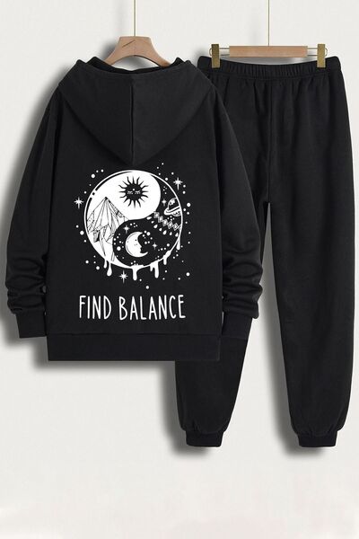 trendypassion Σετ φόρμας Unisex Yin & Yang με στάμπα