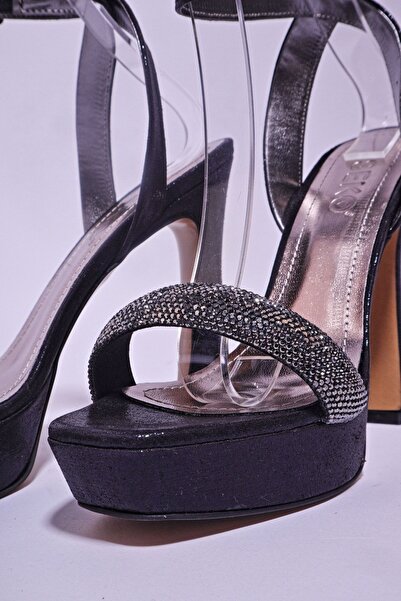 UYG Hard Mirror Seri Taşlı Bilek Bağlamalı Topuklu Kadın Ayakkabı