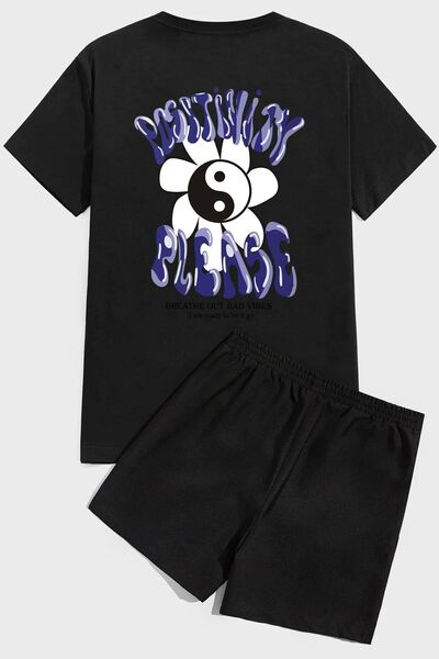 trendypassion Set pantaloni scurti confortabili cu imprimeu Positivity