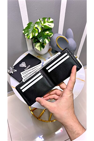 Fil Deri Ανδρικό πορτοφόλι από γνήσιο δέρμα Classic Black Color 2032