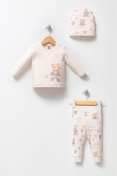 Tiny World Teddy Bear Printed 3-Piece Baby Set