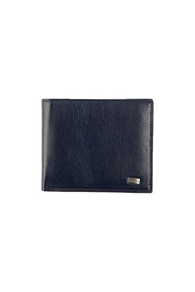 Karalı Deri Hakiki Deri Erkek Cüzdan Lacivert C226-04