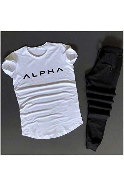 trendypassion Σετ φόρμας Unisex Alpha White - Άνετη σχεδίαση, Solid Black Es916