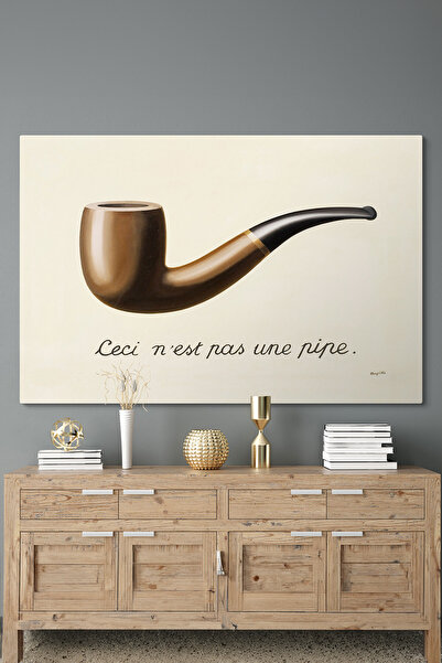 TabloShop Rene Magritte - Pipo Kanvas Tablosu - Modern Duvar Dekoru
