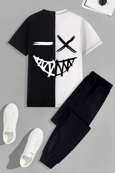 trendypassion Set de trening unisex cu imprimeu cu chip de desene animate din...