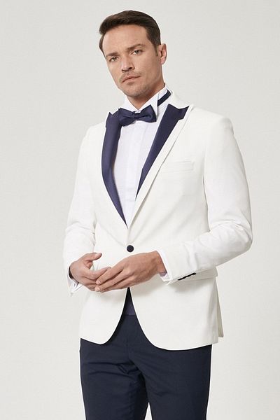 ALTINYILDIZ CLASSICS Costum de mire smoking cu model pentru bărbați, cu tăietură îngustă, cu guler