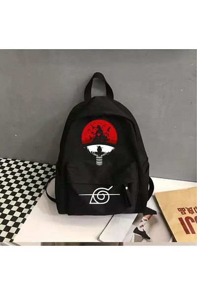 Köstebek Naruto Itachi Logo School Backpack with Water Bottle