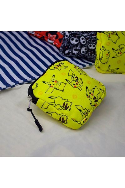 Köstebek Yellow Anime Pokemon - Pikachu Collage Makeup Bag