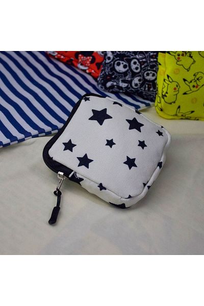 Köstebek White Basic Star Collage Makeup Bag