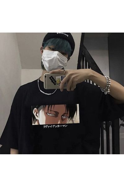 Köstebek Black Attack On Titan Levi Color Unisex T-shirt