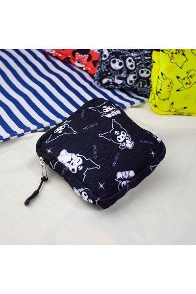 Köstebek Black Anime Kuromi Glare Collage Makeup Bag