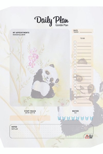 Dikkat Ajans Sakura Patterned Daily Planner, 50 Pages (3 PCS.)