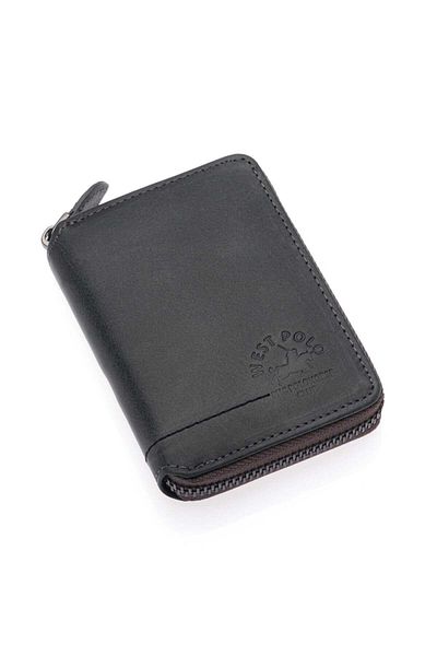 Westpolo Πορτοφόλι Unisex Crazy Antique από γνήσιο δέρμα με πολλές θήκες για κάρτες και φερμουάρ