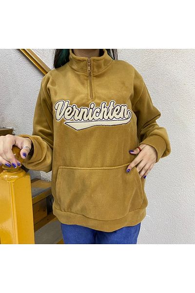 Köstebek Ανοιχτό καφέ Vennichten ζιβάγκο με μισό φερμουάρ Unisex Fleece
