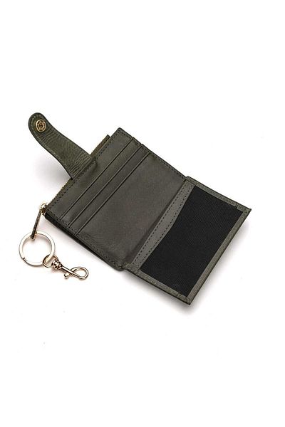 Westpolo Genuine Leather Card Holder with Color Options - Zippered, Coin Compartment, Keychain Accessory 381