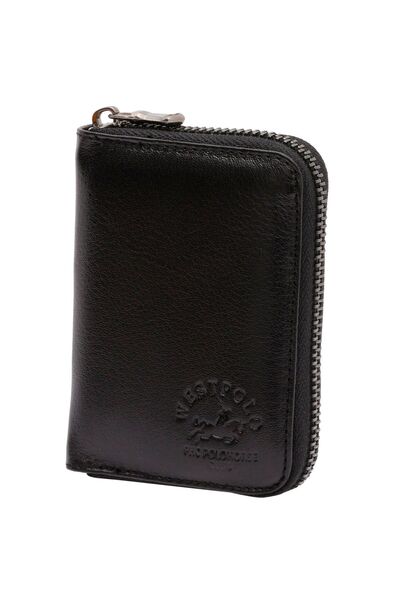 Westpolo West Polo Hakiki Deri Unisex Fermuarlı Cüzdan Kartlık