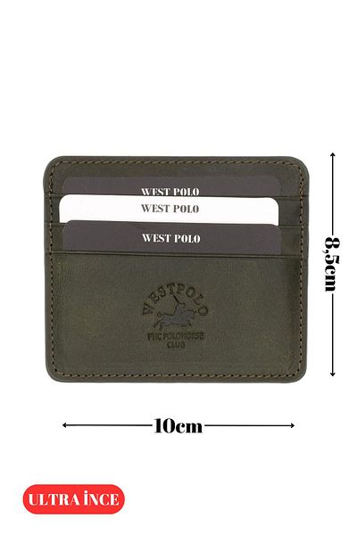 Westpolo Unisex Super Slim με θήκη για κέρματα Γνήσιο δέρμα Λεπτή θήκη πιστωτικής κάρτας & θήκη επαγγελματικής κάρτας Πορτοφόλι 6 θέσεων