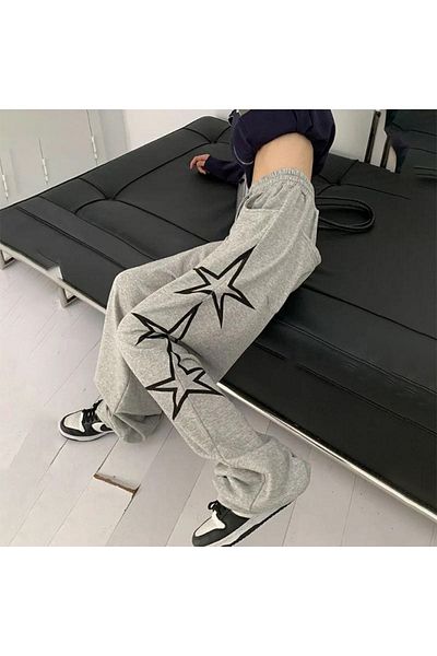 Köstebek Γκρι Melange Triple Star Oversize Unisex Ελαστική αθλητική φόρμα