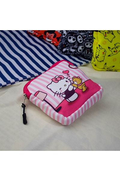 Köstebek Pink Hello Kitty - Teddy Friend Heart τσάντα μακιγιάζ
