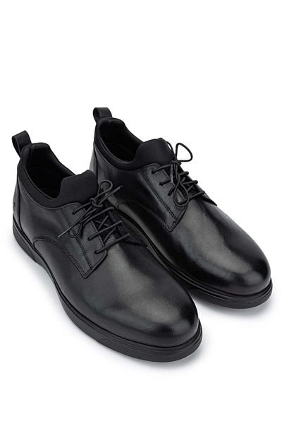 Tamer Tanca Genuine Leather Men's Black Analin Casual Shoes