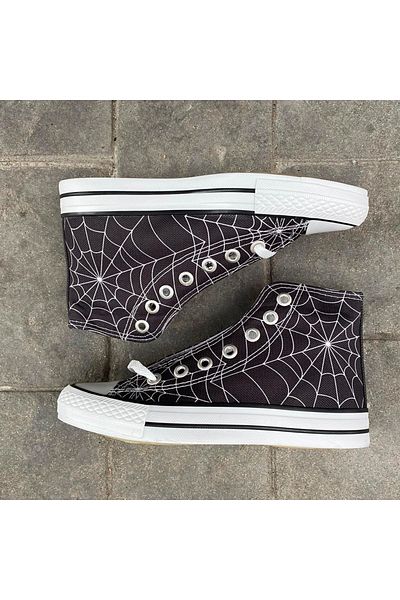 Köstebek Allover Spider Long Canvas Shoes