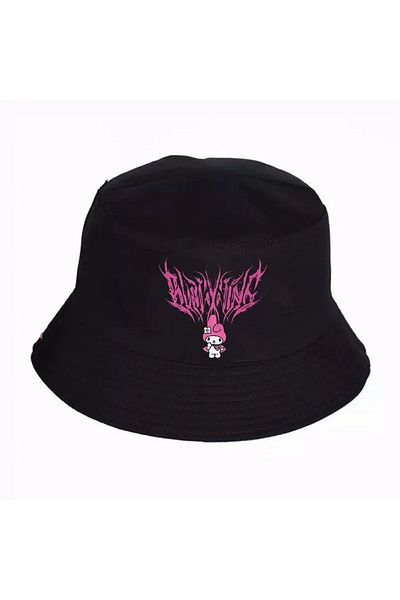 Köstebek Sanrio My Melody Anime - Black Bucket Hat