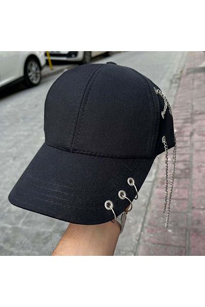 Köstebek Μαύρο καπέλο με τρεις αλυσίδες διάτρησης