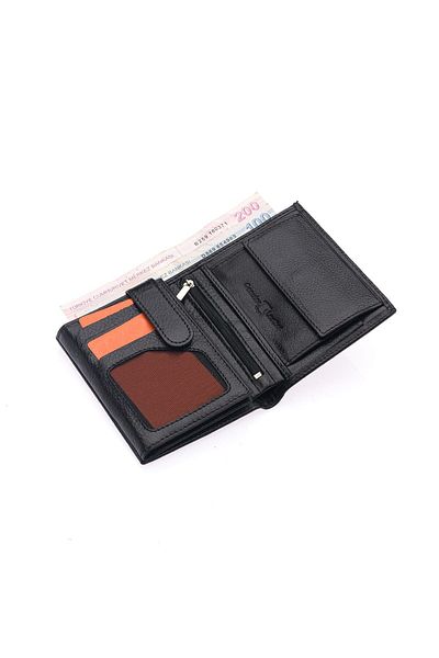 Wertty 1.Class Genuine Leather Men's Leather Wallet Card Holder with Coin Compartment and Plenty of Card Compartments