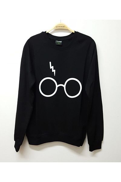 Köstebek Unisex Μαύρο μακρυμάνικο φούτερ Harry Potter Glass