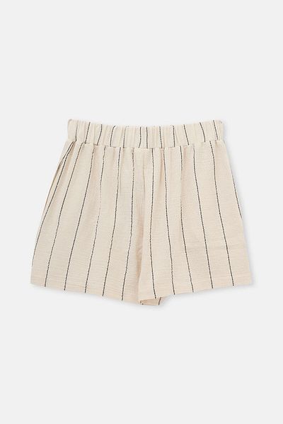Dagi Ecru-schwarze gewebte Shorts
