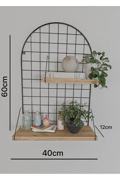 TALAŞTOZUM 60*40 Wire Panel Wall Shelf - Multi-Purpose