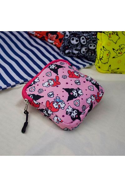 Köstebek Pink Anime Kuromi - Melody : Love Message Makeup Bag