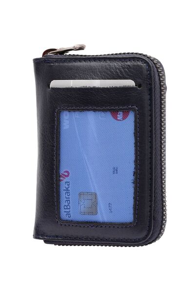 Westpolo West Polo Hakiki Deri Unisex Fermuarlı Cüzdan Kartlık