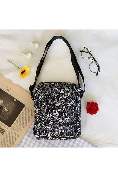Köstebek Black Red Heart Collage Crossbody Bag