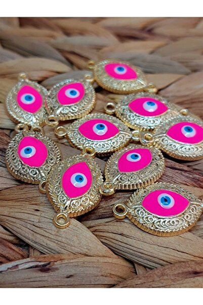 Yasamtohumu Aparat pentru ochi placat cu aur cu mărgele roz - 2 buc (51842)