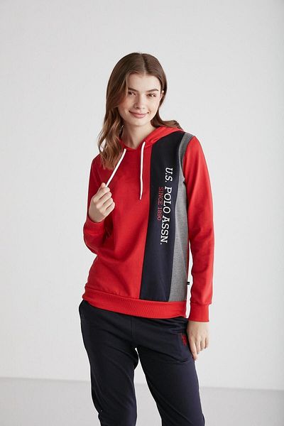 U.S. Polo Assn. US POLO ASSN- Women's Red Hooded cotton suit