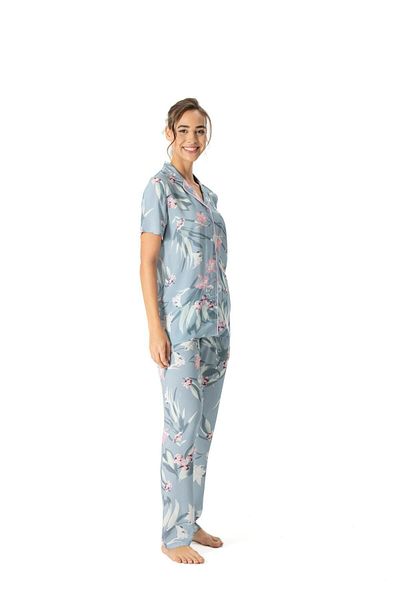 U.S. Polo Assn. Set de pijamale cu nasturi mentă pentru femei Us Polo 17047