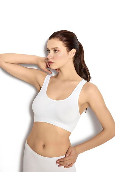 Jiber Thick Strap White Bustier Corset 4507