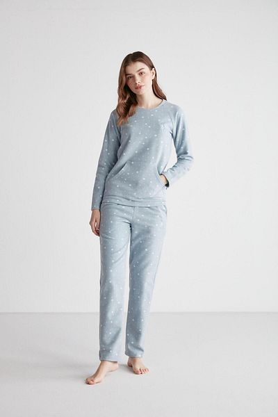 U.S. Polo Assn. BAZA. Polo Assn. 16959 Set de pijamale albastre cu mânecă lungă pentru femei