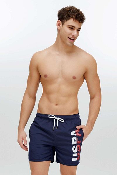 U.S. Polo Assn. Ανδρικό σορτς κολύμβησης μεσαίου μήκους Navy Blue με τσέπες στο πλάι