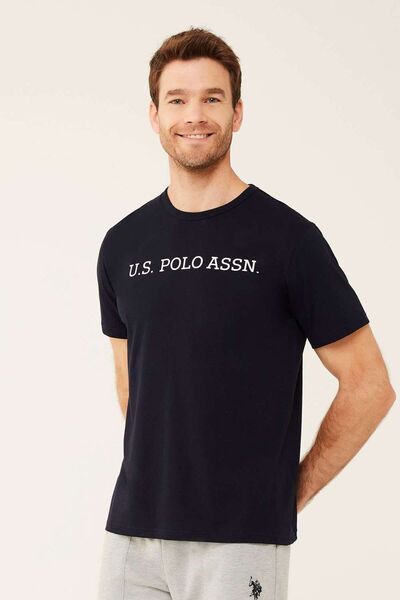 U.S. Polo Assn. Men's Black Round Collar T-shirt