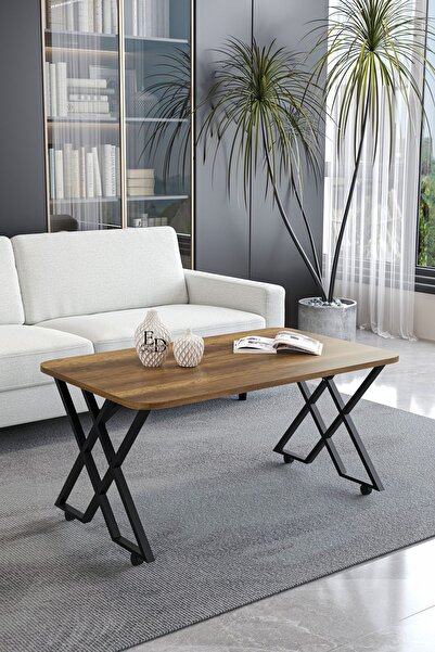 ED Efelez Design Orta Sehpa , Milano Tekerlekli Orta Sehpa , Siyah Metal - Ba...