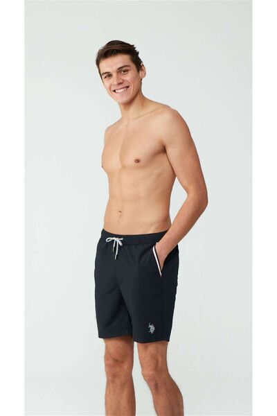 U.S. Polo Assn. U.s Polo Assn. 23004 Erkek Cepli Uzun Deniz Şortu-Siyah