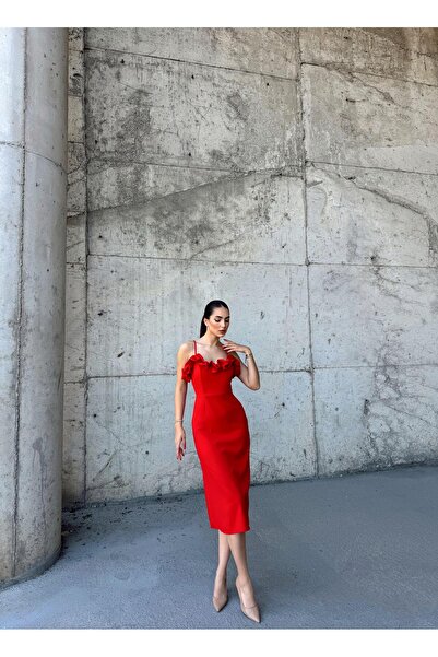 Sindimoda Fırfırlı Elbise 3656